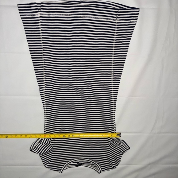 Theory Black and White Striped Mini Dress - Size M - Picture 4 of 6